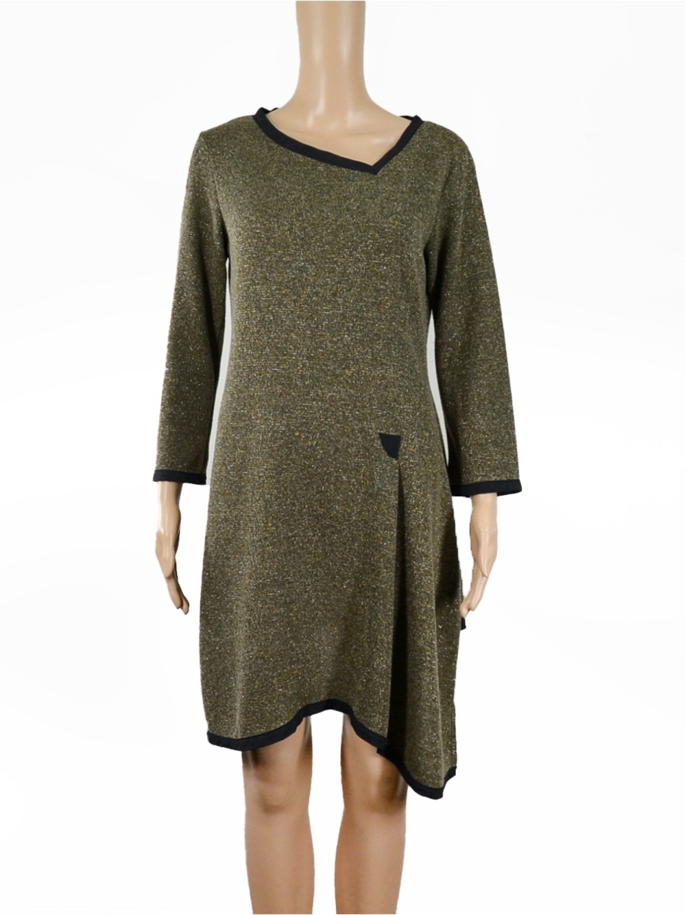 Vintage Annie Thompson Canadian Avant-Garde Asymmetric Marled Knit Dress